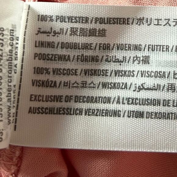 Abercrombie & Fitch Coral Pink Satin Mini Slip Dress Flowy Feminine NEW Size S - Picture 7 of 11